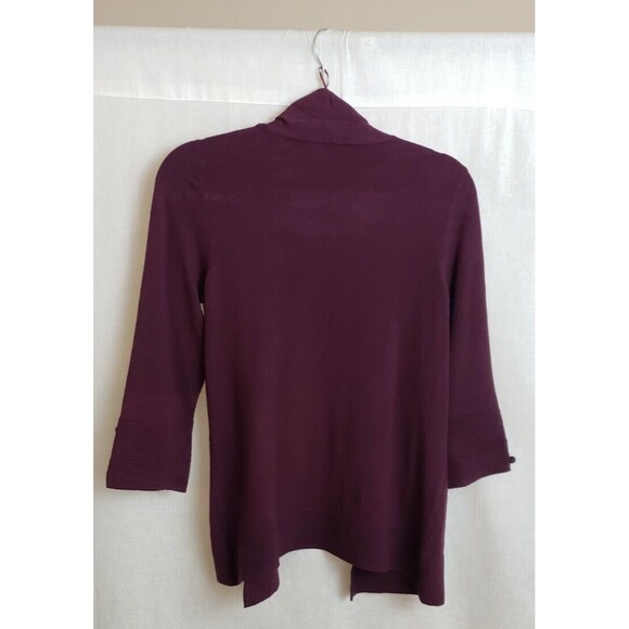Evolution By Cyrus Myna Button Sleeve Cardigan Burgundy Merlot Wine Size Medium - Picture 2 of 5